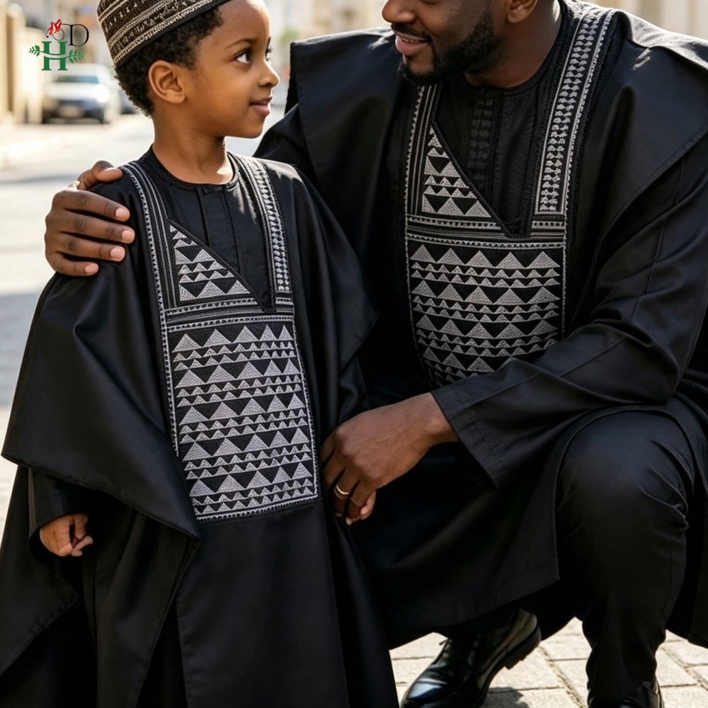 Boubou Men Africa - Pakaian Ayah-Anak Gaun Turki Diskon Besar