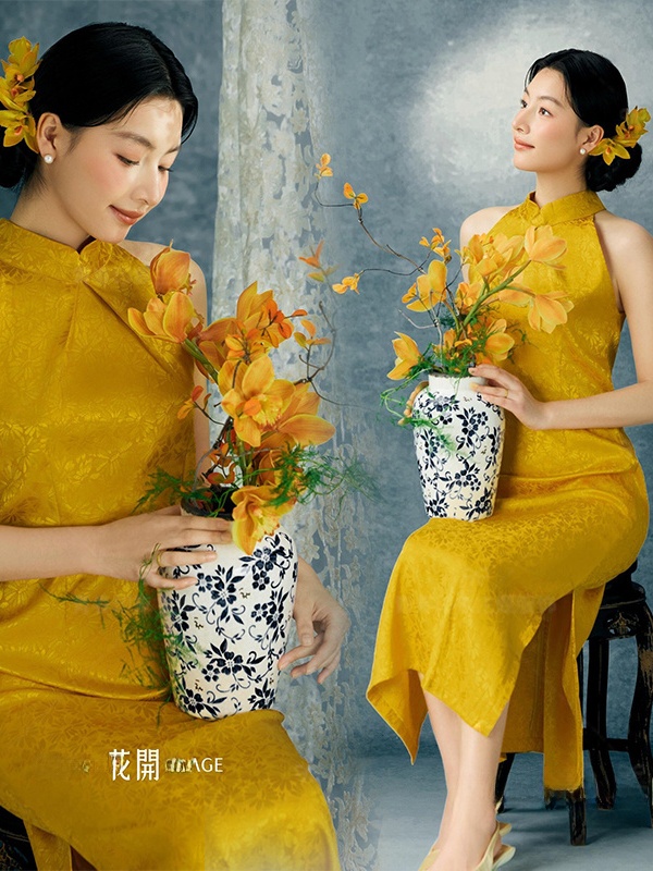Ethnic Fashion Shoot - Kostum Fotografi Kuning Gaya Cina untuk