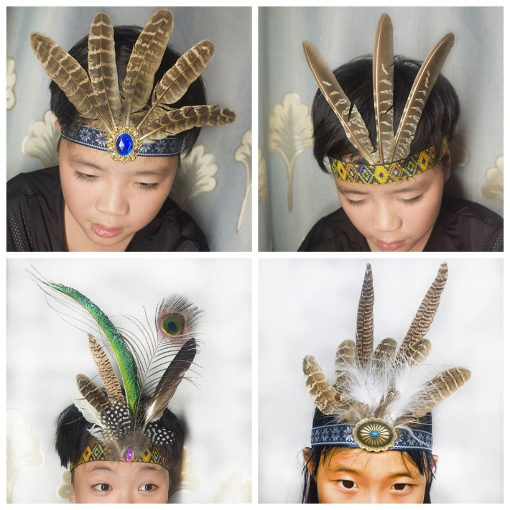 Ethnic Fashion Show - Bando Rambut Berbulu Gaya Etnis Warna-warni
