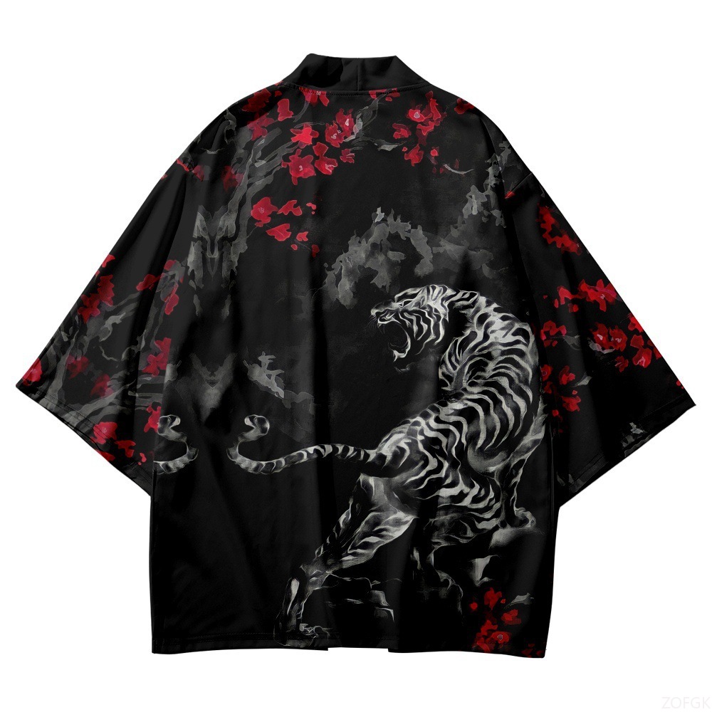 Haori Japanese Jacket - Kimono Hitam Kerah Terbuka Pria dan