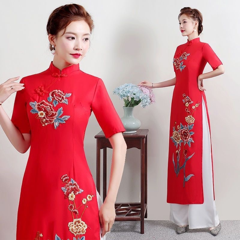 Ao Dai Vietnam Dress - Setelan Cheongsam Ao Dai Vietnam Tradisional
