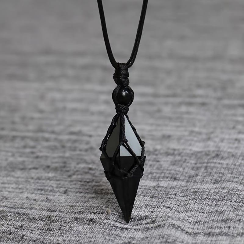 Ethnic Fashion Show - Kalung Liontin Kristal Ujung Panah Obsidian
