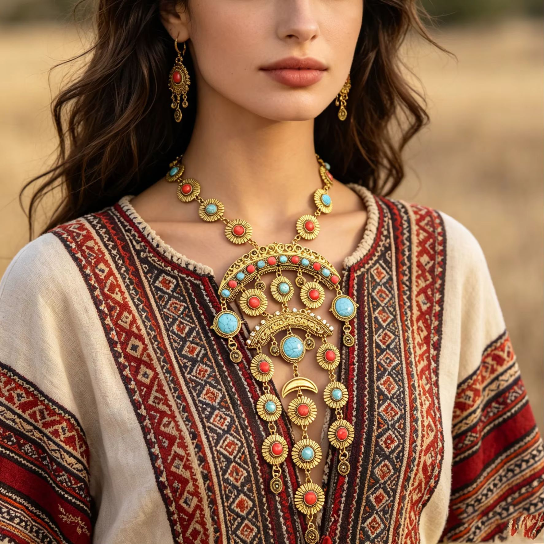 Ethnic Fashion Shoot - Kalung Gaya Etnik Cina Vintage Berlapis-lapis