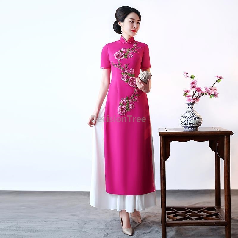 Ao Dai Vietnam Dress - 2026 Vietnam Aodai Vintage Improved Cheongsam